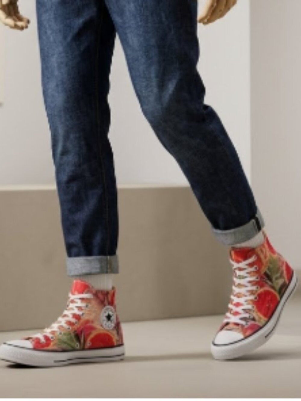 Converse Chuck Taylor Men's 11 Orange Grapefruit Fruit Slices High Top Shoe - Picture 1 of 11